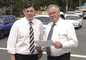 Jim Aitken with then Leader of the NSW Opposition John Brogden